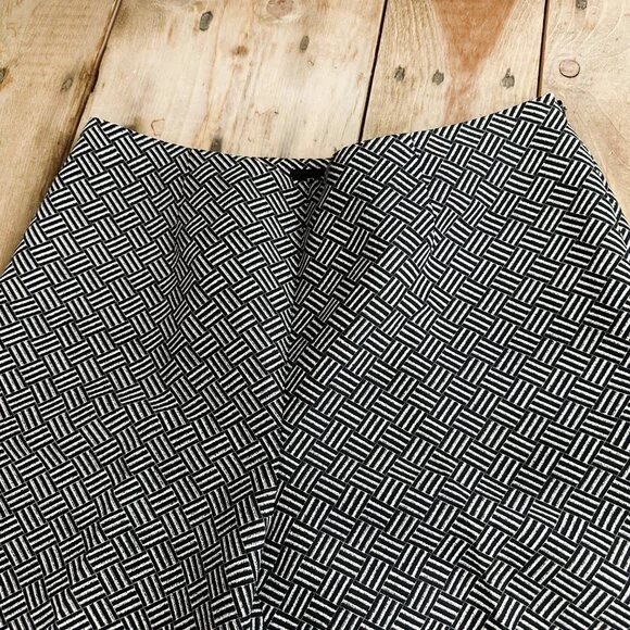 Dana Buchman Silk Blend Pants Geometric Black Gray Women's 8 Dress - Picture 7 of 9